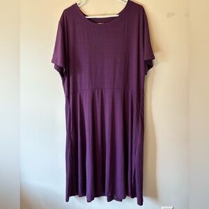 Nemidor Purple Short Sleeve Women's Mini T-Shirt Dress, Size 22